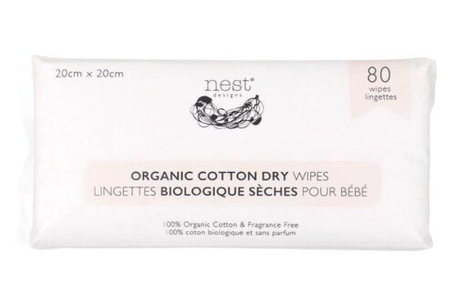 Nest Designs Organic Cotton Dry Baby Wipes 20x20cm