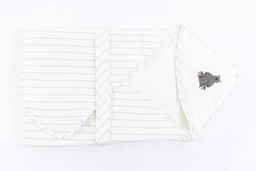 Nest Designs Organic Cotton Hooded Blanket - Where's The Bear