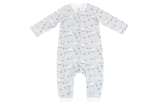 Nest Designs Organic Cotton Long Sleeve Romper - Down The Rabbit Hole 6M-12M