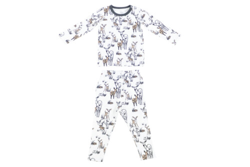 Nest Designs Organic Cotton Two-Piece PJ Set - Mama Deerest  8Y-9Y