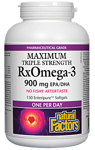 Natural Factors RxOmega-3 900mg One Per Day 150 Sgels @#