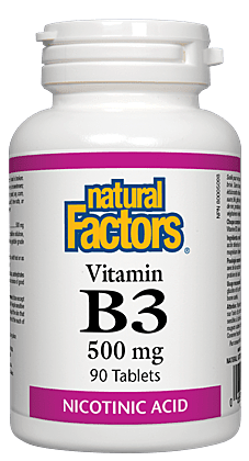 Natural Factors Vitamin B3 Niacin 500MG 90 Tablets
