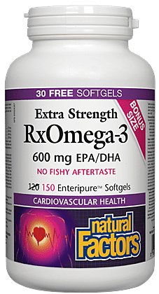 Natural Factors RxOmega-3 600mg EPA/DHA 120+30 Softgels