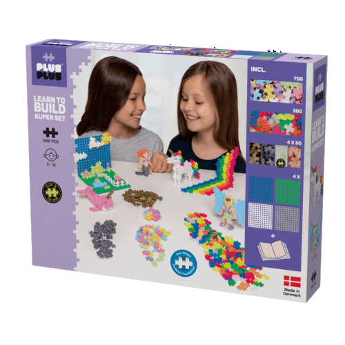 PLUSPLUS Learn To Build-Mega Set Pastel 1200pcs