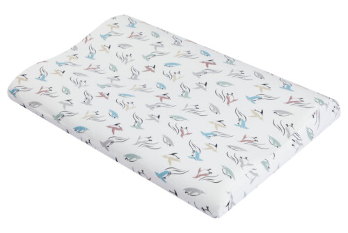 Nest Designs Organic Cotton Toddler Pillow with Pillowcase (Small) - Winter Skate