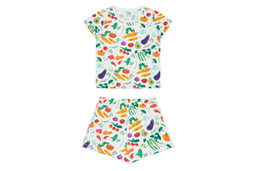 Nest Designs Bamboo Jersey Two-Piece Short Sleeve PJ Set - Eric Carle Famers Market 18-24m