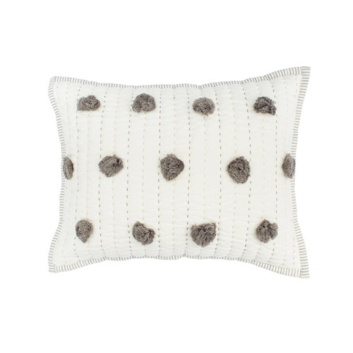 Pehrdesign Monochrome pom pom pillow 12x16