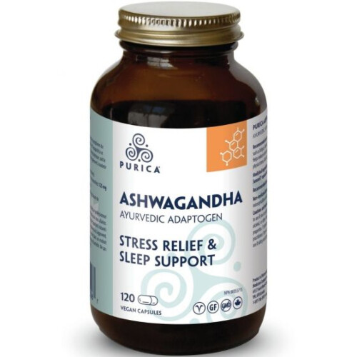 Purica Ashwagandha Stress Relief & Sleep Support  125mg 120 Vegan Caps @
