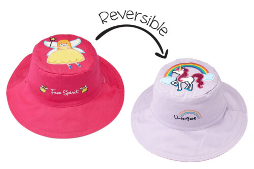 Flapjackkids Reversible Kids Sun Hat - Fairy/Unicorn - 2Y-4Y