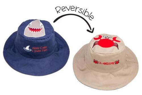 Flapjackkids Reversible Kids Sun Hat - Crab/Shark - 2Y-4Y