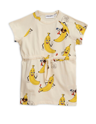 Mini Rodini Banana Aop Dress - Off White