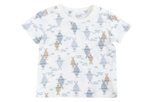 Nest Designs Bamboo Jersey Short Sleeve T-Shirt - Ocean Float 18-24m