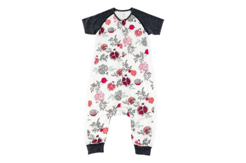 Nest Design Raglan Bamboo Pima Short Sleeve Sleep Suit 0.6 TOG - Pompom 2.5T-4T