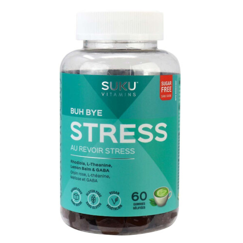 SUKU Vitamins Buh Bye Stress Zenful Matcha Decaffeinated 60 Gummies @