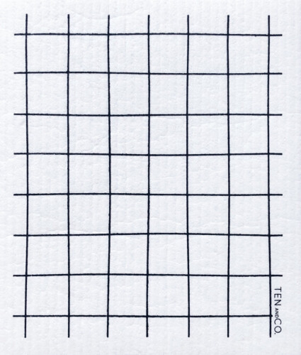 Ten and Co. Grid Black Sponge Cloth