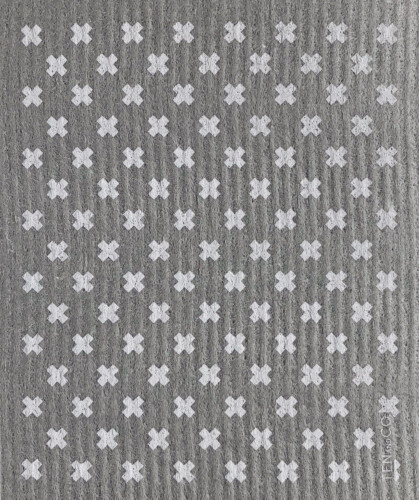 Ten and Co. Tiny X Grey and White Sponge Cloth