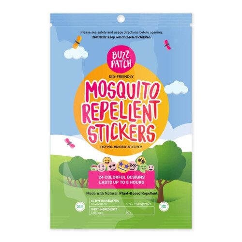 The Natural Patch Co. BuzzPatch Mosquito Repellent Patches Safe for Kids - 24 Colorful Designs