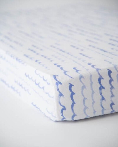 Little Unicorn Cotton Muslin Crib Sheet High Tide