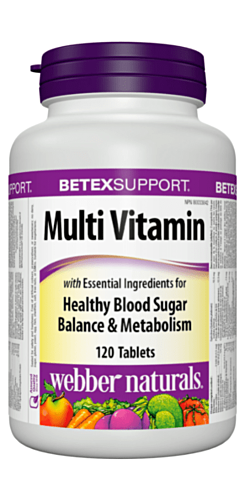 Webber Naturals Multi Vitamin for Healthy Blood Sugar 120 Tablets