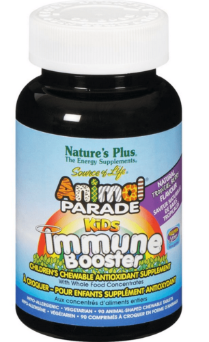 Nature's Plus Animal Parade Kids Immune Booster 90 Animal Chewables -Tropical Berry Flavour @