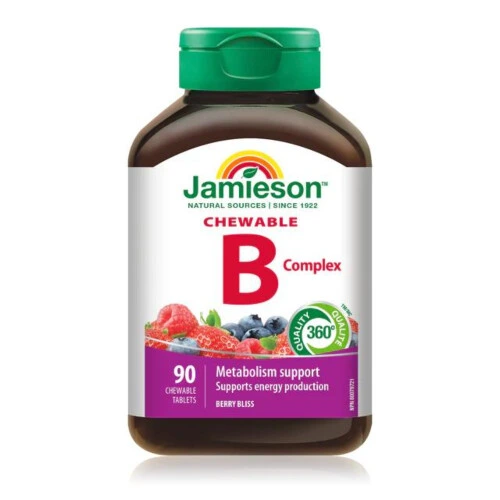Jamieson Vitamin B Complex Chewable Berry Bliss 90 Tablets
