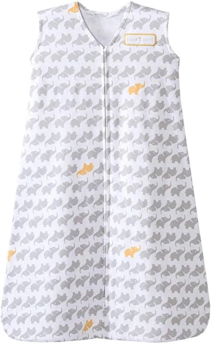 HALO SleepSack Wearable Blanket Elephant Graphics Neutral 100% Cotton - TOG 0.5