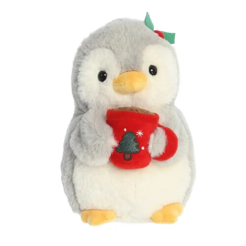 Aurora PomPom Penguin with Hot Cocoa 8in
