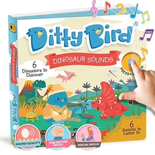 Ditty Bird Baby Sound Book - Dino Lovers - Dinosaur Sounds