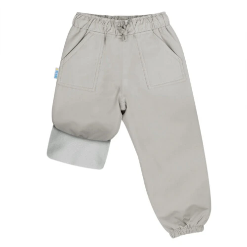Jan & Jul Cozy-Dry Rain Pants Fleece Lined- Greystone 3T