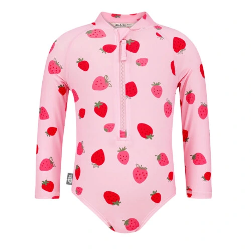 Jan & Jul Girls One Piece UV Swimsuit | Pink Strawberry 18M