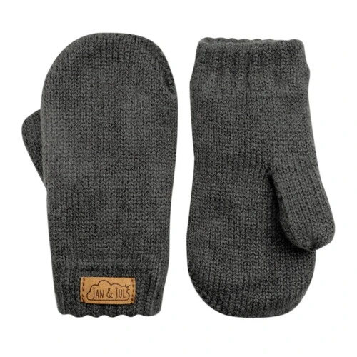 Jan & Jul Kids Knit Mittens - Dark Grey - S