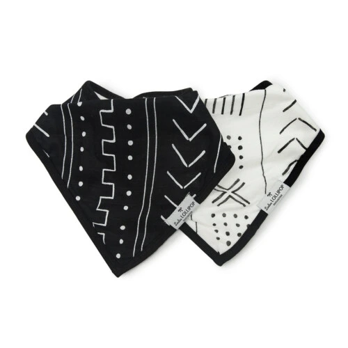 Loulou Lollipop Bandana Bib Set - Mudcloth