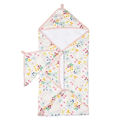 Loulou Lollipop Hooded Towel Set - Shell Floral