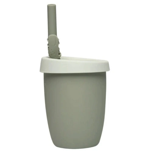 Loulou Lollipop Kids Silicone Cup with Straw - Born To Be Wild - Alligator