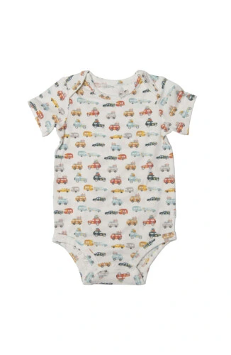 Loulou Lollipop Tencel Bodysuit S/S - Camper Vans - 12-18M