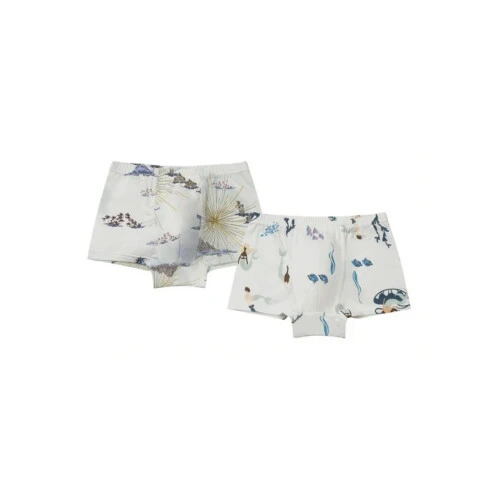 Nest Designs Boys Boxer Briefs Underwear (2 Pack, Bamboo) - Under the Sea - 5Y-6Y