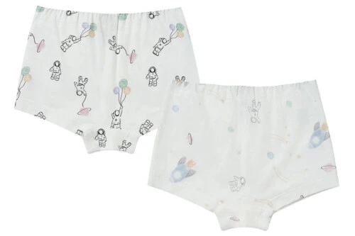 Nest Designs Girl Boy Short Underwear (Avocado Bamboo, 2 Pack) - To Inifinity! - To Inifinity! - 5Y-6Y