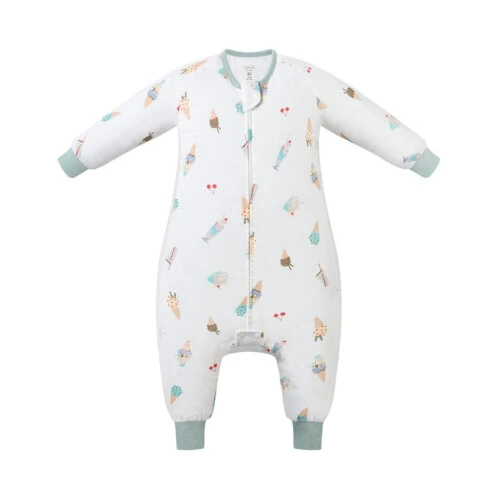 Nest Designs Long Sleeve Footed Sleep Bag 0.6 TOG (Bamboo Pima) - Ice Cream Summer 4T-5T
