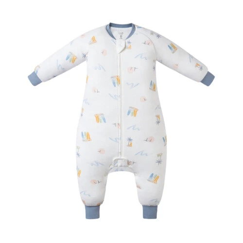 Nest Designs Long Sleeve Footed Sleep Bag 1.0 TOG (Avocado Bamboo) - Pastel Waves 18M-24M