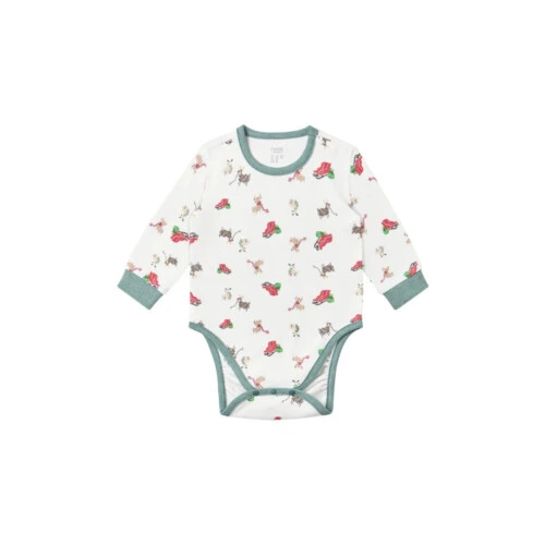 Nest Designs Long Sleeve Kimono Onesie - Sleigh All Day - 0-3M