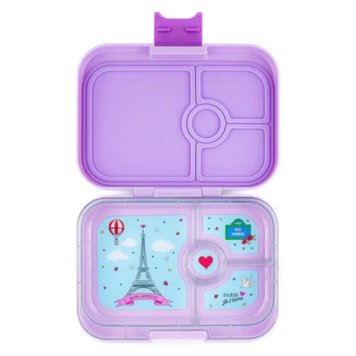 Yumbox Panino 4 Compartment Lulu Purple with Paris Je T'aime Tray