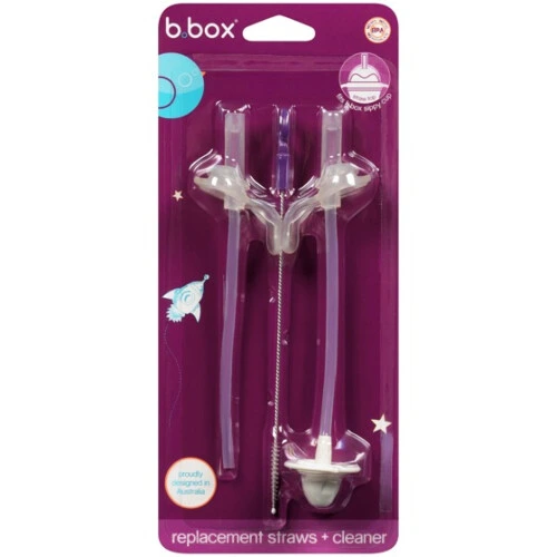 b.box Sippy Cup Replacement Straw & Cleaner Set