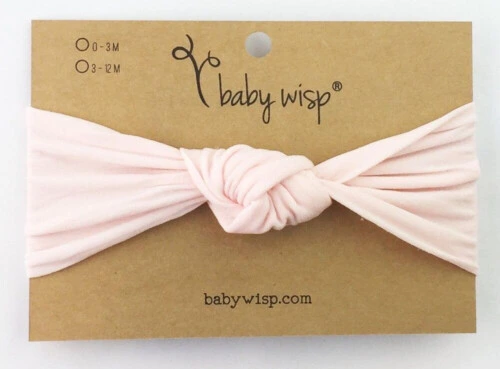 Baby Wisp Headband Nylon Turban Knot - Pale Pink 3-12m