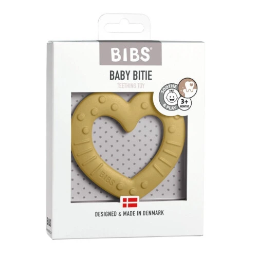 BIBS Baby Bitie Heart Mustard ONE SIZE