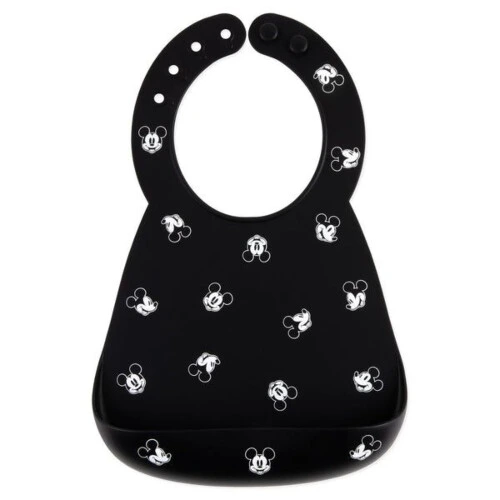 Bumkins Silicone Bib - Disney Mickey Mouse B+W
