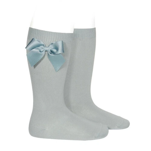 Condor Knee-High Socks With Grossgrain Bow Verde Seco