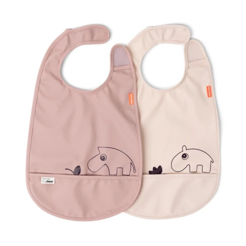 Done by Deer Velcro Bib 2-pack - Deer Friends Powder