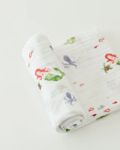Little Unicorn Cotton Muslin Swaddle Single Mermaid