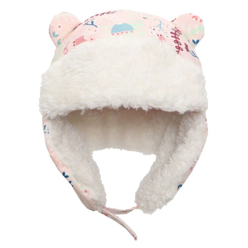 FlapjackKids Water Repellent Trapper Hat - Floral Pink 2-4Y