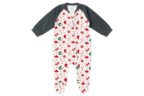 Nest Designs Organic Cotton Footed Sleeper - Eric Carle Candy Cane Lane 3M-6M